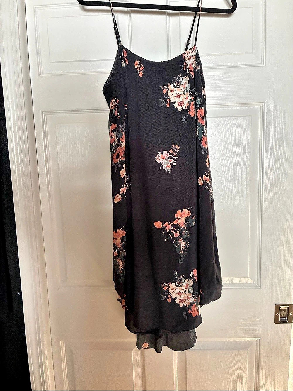 Floral Black & Pink Mini Dress Like New